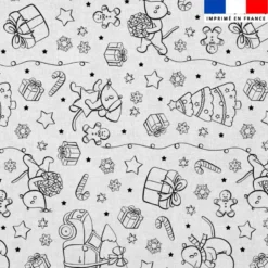 Coton à colorier motif souris de Noël - Création Stillistic
