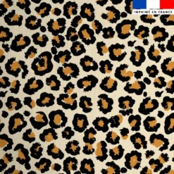 Coton crème motif léopard tâche ocre