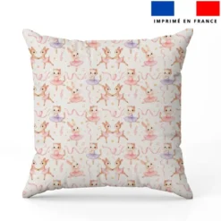 Coton écru motif animaux danseuses