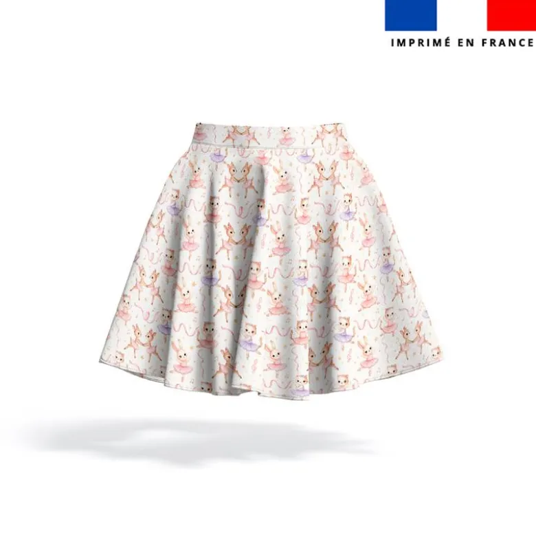 Coton écru motif animaux danseuses