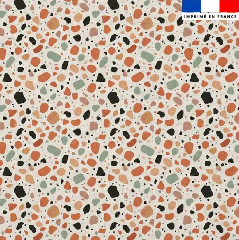 Coton écru motif terrazo moderne