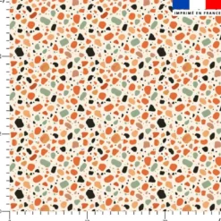 Coton écru motif terrazo moderne