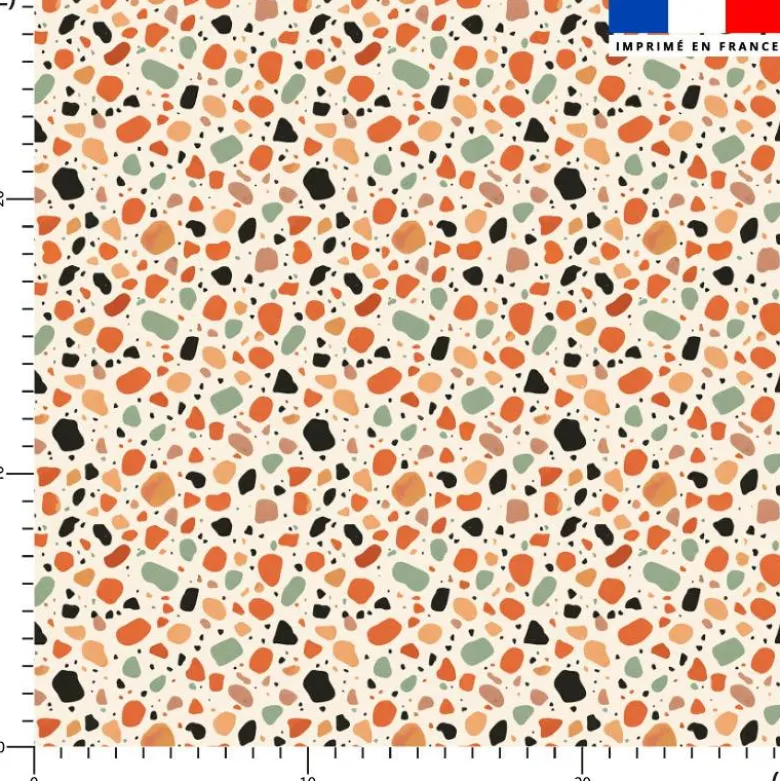 Coton écru motif terrazo moderne