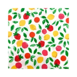 Coton enduit motif fruits et feuilles