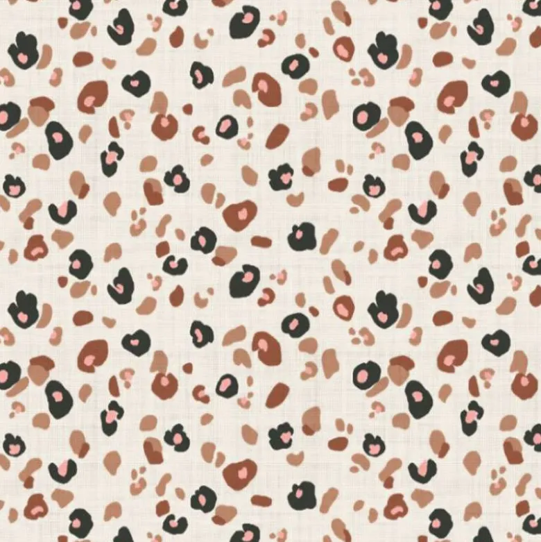 Coton enduit motif léopard
