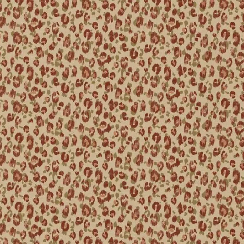 Coton enduit motif léopard marron et kaki