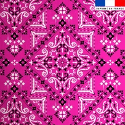 Coton fuchsia motif grand bandana