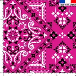 Coton fuchsia motif grand bandana