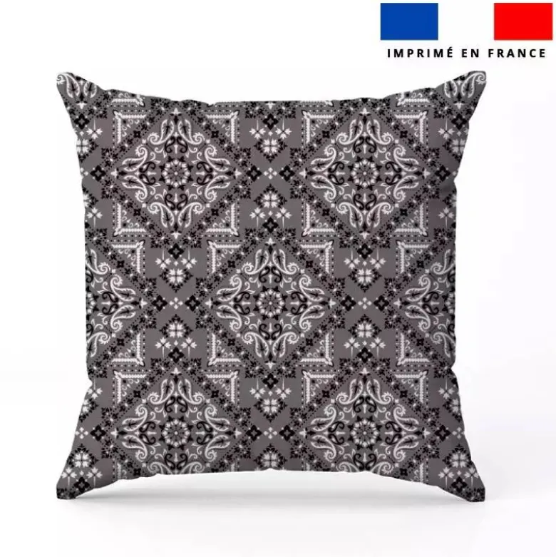 Coton gris motif bandana