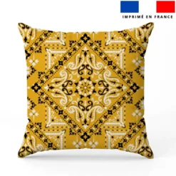 Coton jaune motif grand bandana
