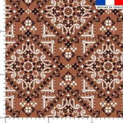 Coton marron motif bandana