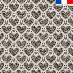 Coton motif coeur léopard