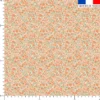 Coton motif petites fleurs rétro corail et vert doux