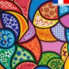 Coton motif wax forme multicolore