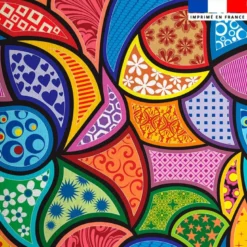 Coton motif wax forme multicolore