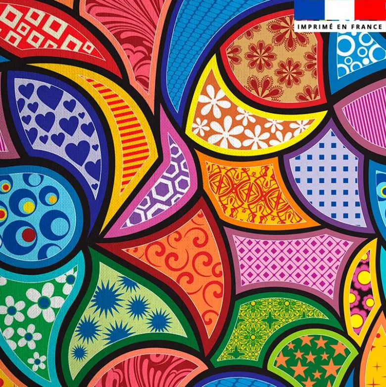 Coton motif wax forme multicolore