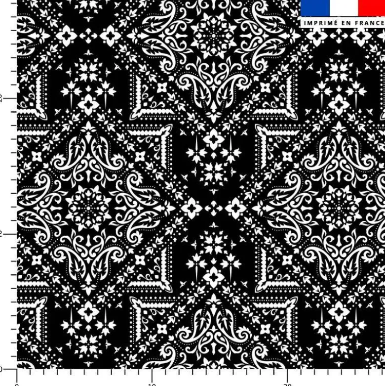 Coton noir motif bandana