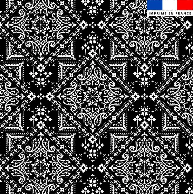 Coton noir motif bandana