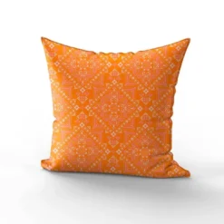 Coton orange motif bandana blanc et rose