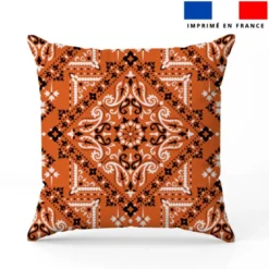 Coton orange motif grand bandana