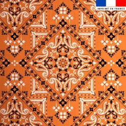 Coton orange motif grand bandana