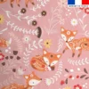 Coton rose motif folk fox
