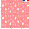 Coton rose motif lapin et ice cream