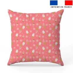 Coton rose motif lapin et ice cream