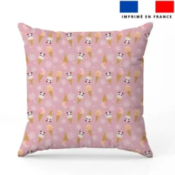 Coton rose motif panda et ice-cream