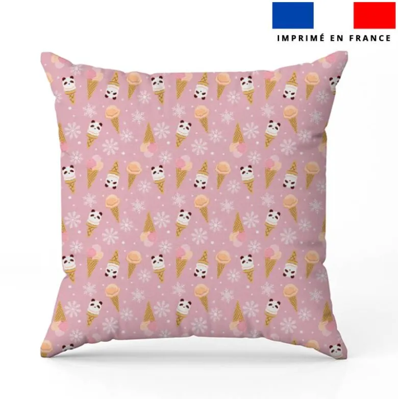 Coton rose motif panda et ice-cream