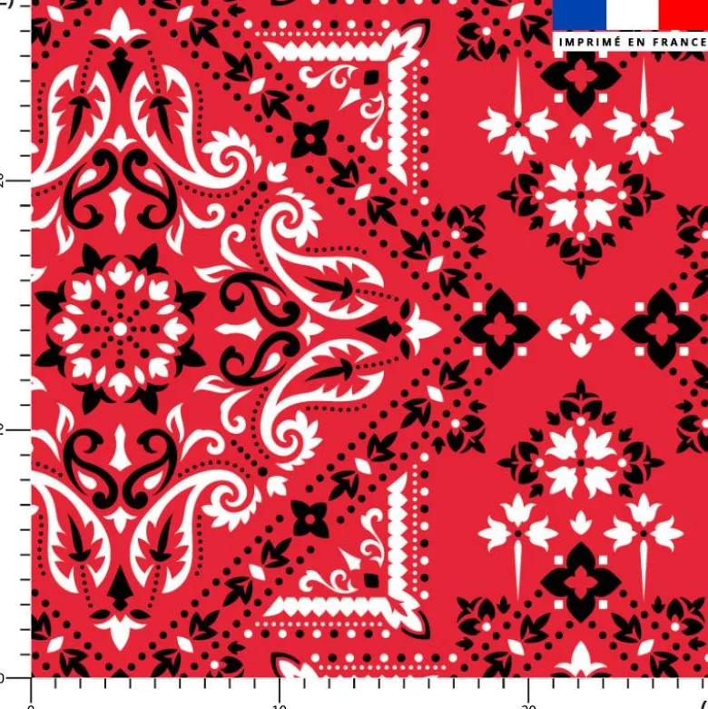 Coton rouge motif grand bandana