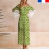 Coton vert clair motif grand bandana