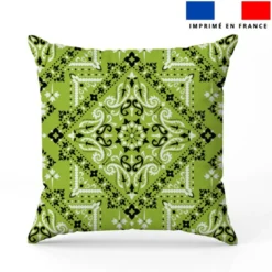Coton vert clair motif grand bandana