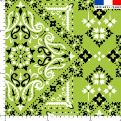 Coton vert clair motif grand bandana
