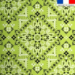 Coton vert clair motif grand bandana