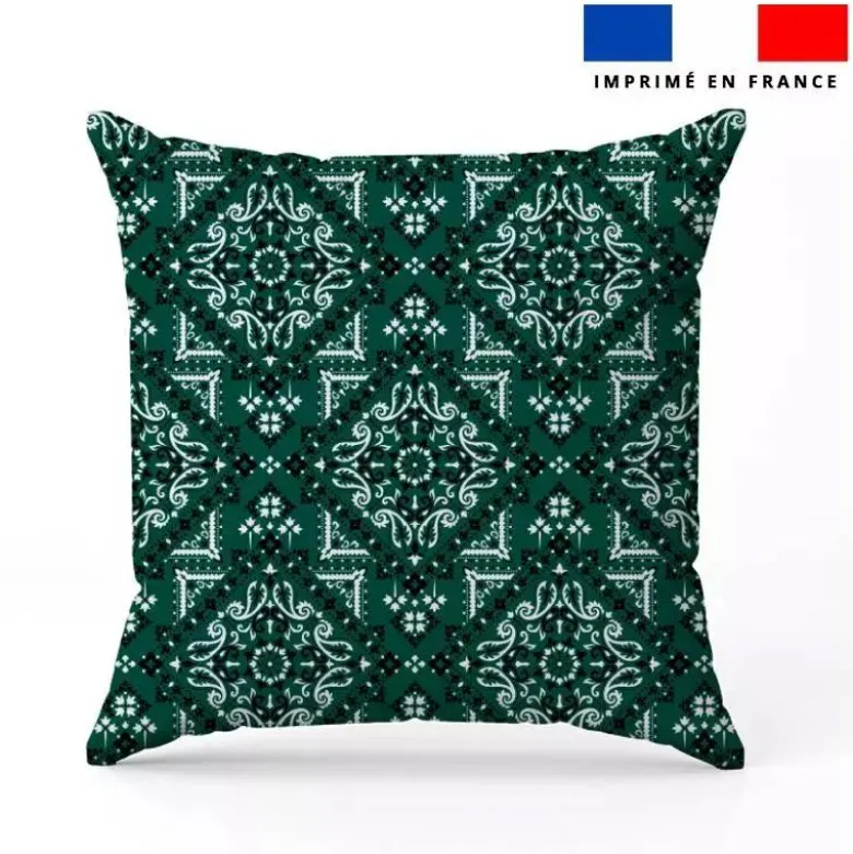 Coton vert foncé motif bandana