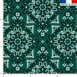 Coton vert foncé motif bandana