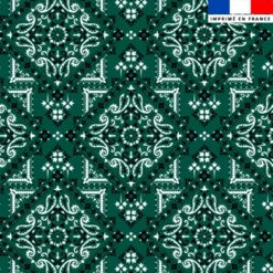 Coton vert foncé motif bandana