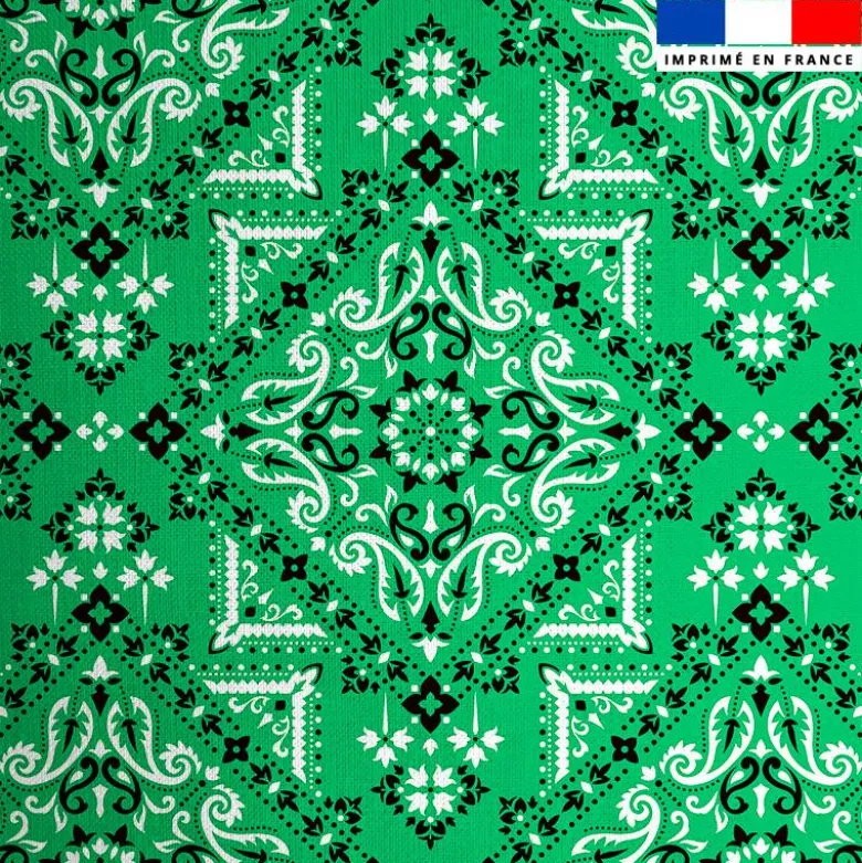 Coton vert motif grand bandana