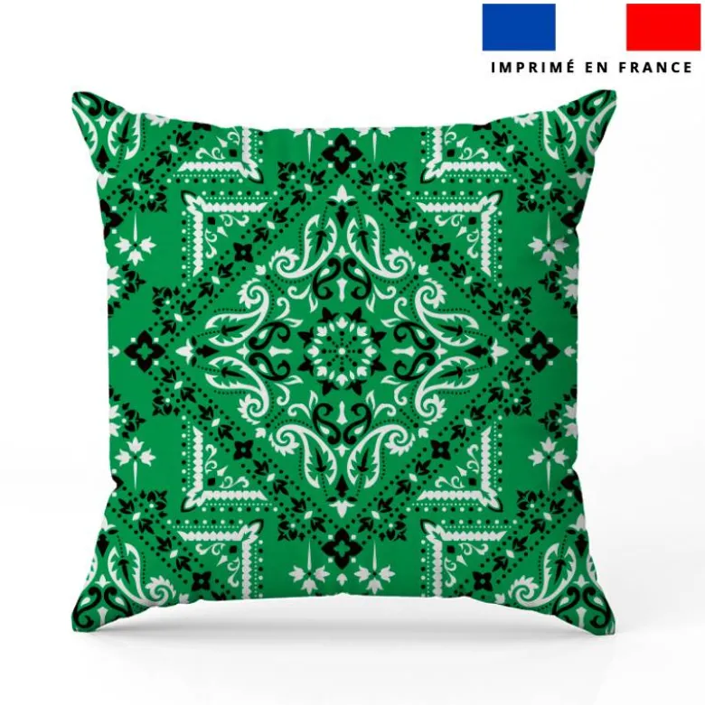 Coton vert motif grand bandana