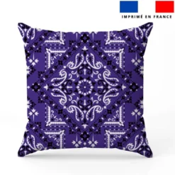 Coton violet motif grand bandana