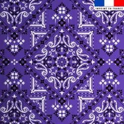 Coton violet motif grand bandana