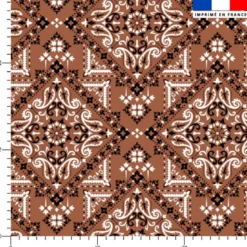 coupon - Coupon 140cm - Bandana - Fond marron - Tissu imperméable 300gr/m² - 150 cm