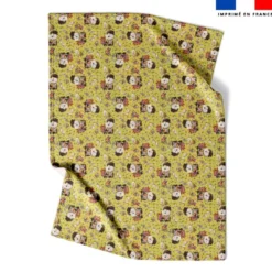 Coupon couverture bleu imprimé mini mouton et oeufs de Pâques - Création Stillistic