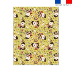 Coupon couverture bleu imprimé mini mouton et oeufs de Pâques - Création Stillistic
