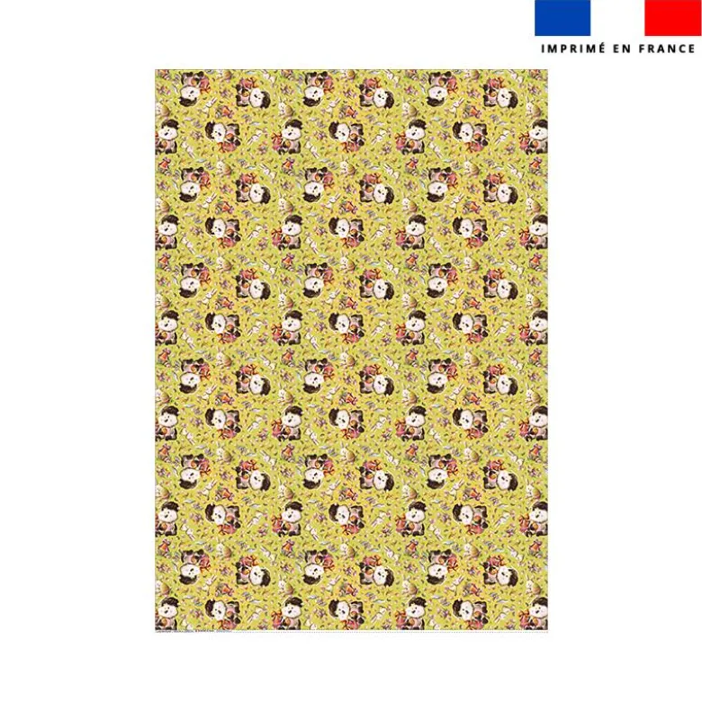 Coupon couverture bleu imprimé mini mouton et oeufs de Pâques - Création Stillistic