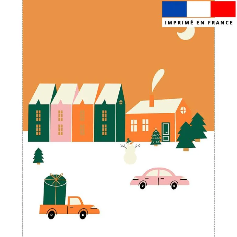 Coupon couverture imprimé ambiance Noel