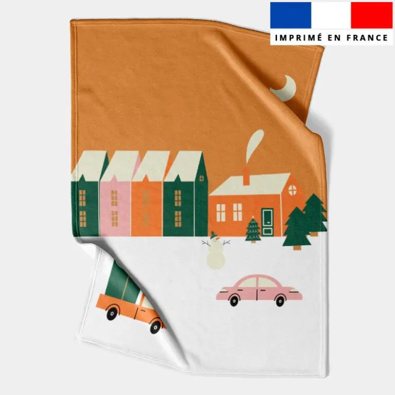 Coupon couverture imprimé ambiance Noel