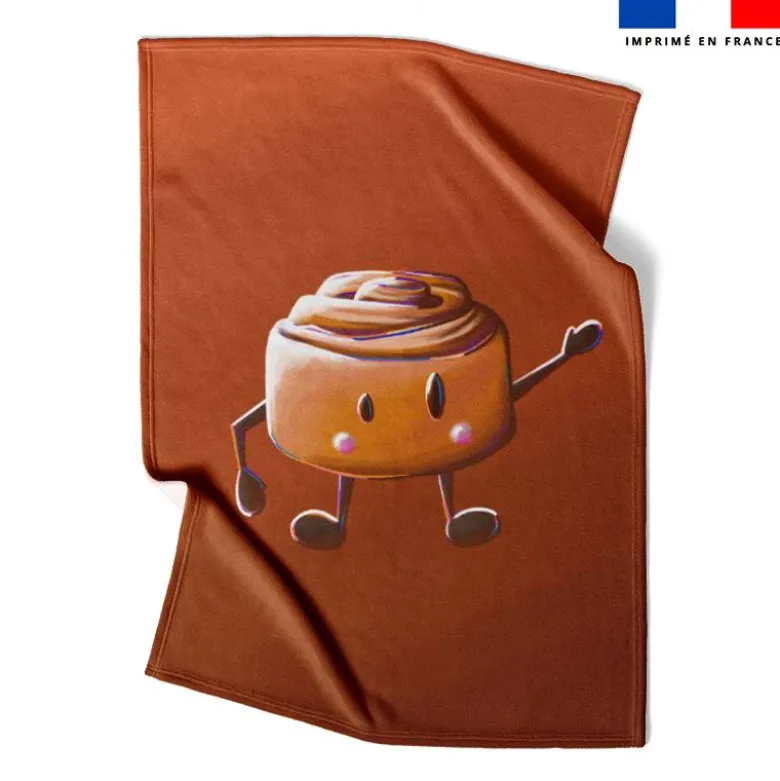 Coupon couverture imprimé amis ptit déj Roulé à la cannelle - Création Stillistic