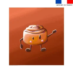 Coupon couverture imprimé amis ptit déj Roulé à la cannelle - Création Stillistic